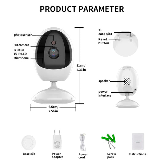 Eco-Friendly 1080P Security Protection WIFI Indoor Night Vision Monitoring Mini Two Way Audio Pet Camera