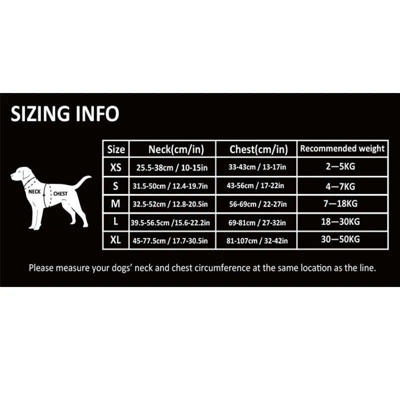 Dog Harness size