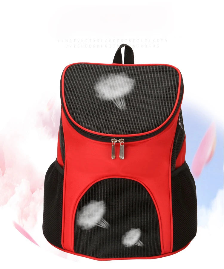 Eco-Friendly Portable Foldable Mesh Backpack Breathable Double Shoulder Bag Pet Carrier