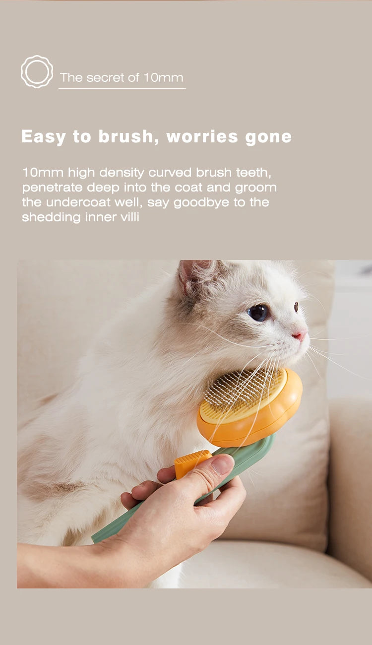 Eco-Friendly Grooming Cleaning Slicker Pumpkin Pet Brush