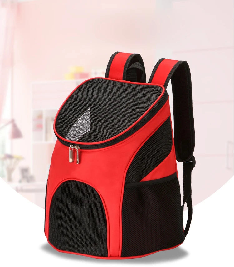 Eco-Friendly Portable Foldable Mesh Backpack Breathable Double Shoulder Bag Pet Carrier