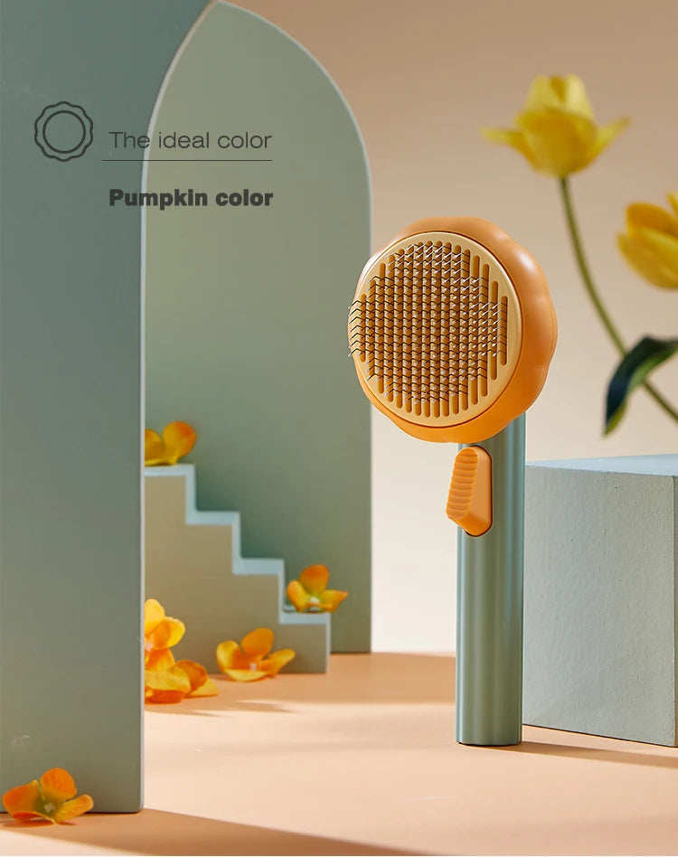 Eco-Friendly Grooming Cleaning Slicker Pumpkin Pet Brush