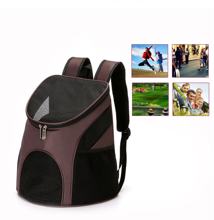 Eco-Friendly Portable Foldable Mesh Backpack Breathable Double Shoulder Bag Pet Carrier