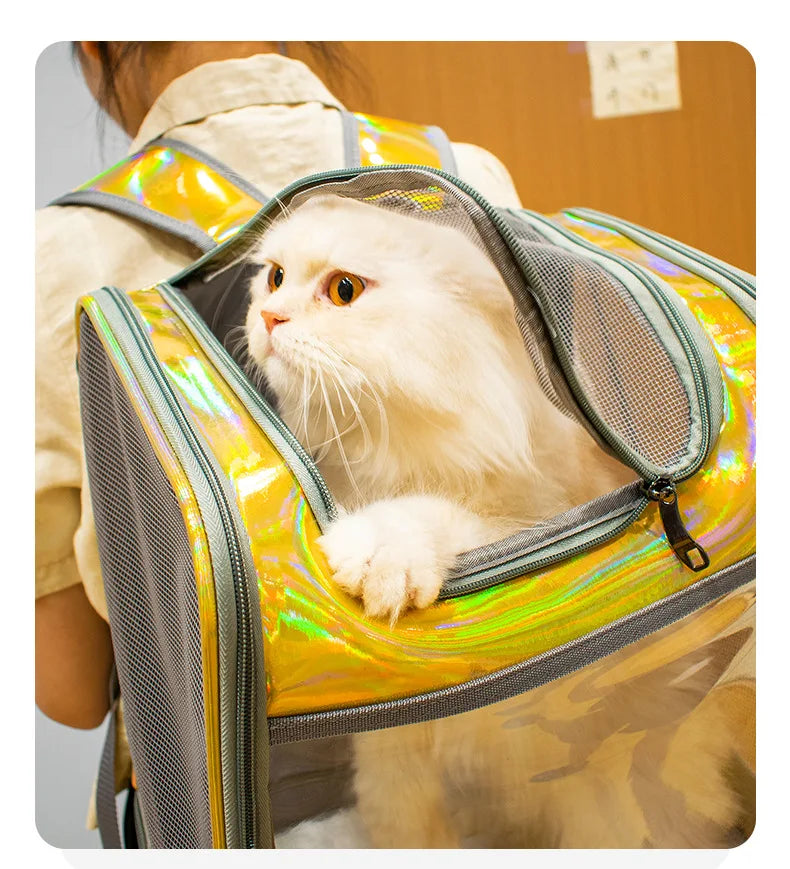 Eco-Friendly Backpack Breathable Travel Outdoor Shoulder Bag Portable Transparent Carrying Small Pet Carrier