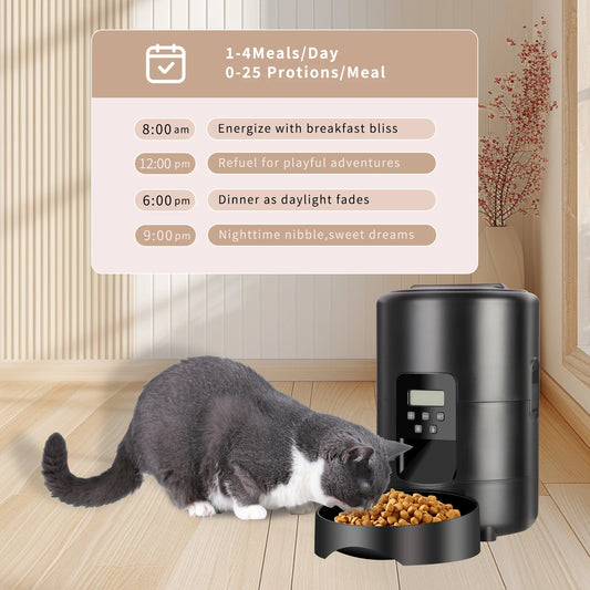 Eco-Friendly 2L Automatic Smart Wi-Fi Button Food Dispenser Dry Food Kibble Dispenser Food Bowl Pet Feeder