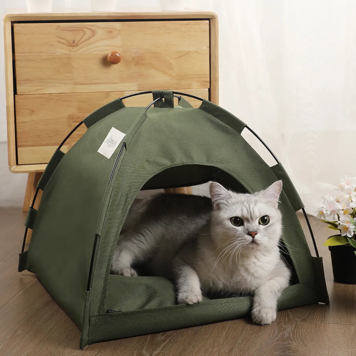 Φιλικό προς το περιβάλλον Winter Clamshell Kitten Tents Cat Pet House