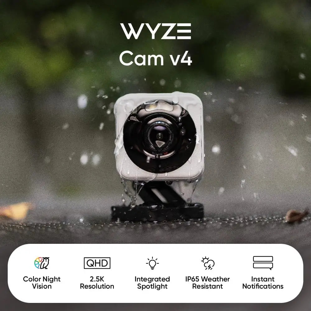 صديقة للبيئة Wyze V4 2K HD واي فاي أمن الوطن الذكي داخلي وخارجي الحركة المنشط الأضواء صفارة الإنذار كاميرا الحيوانات الأليفة