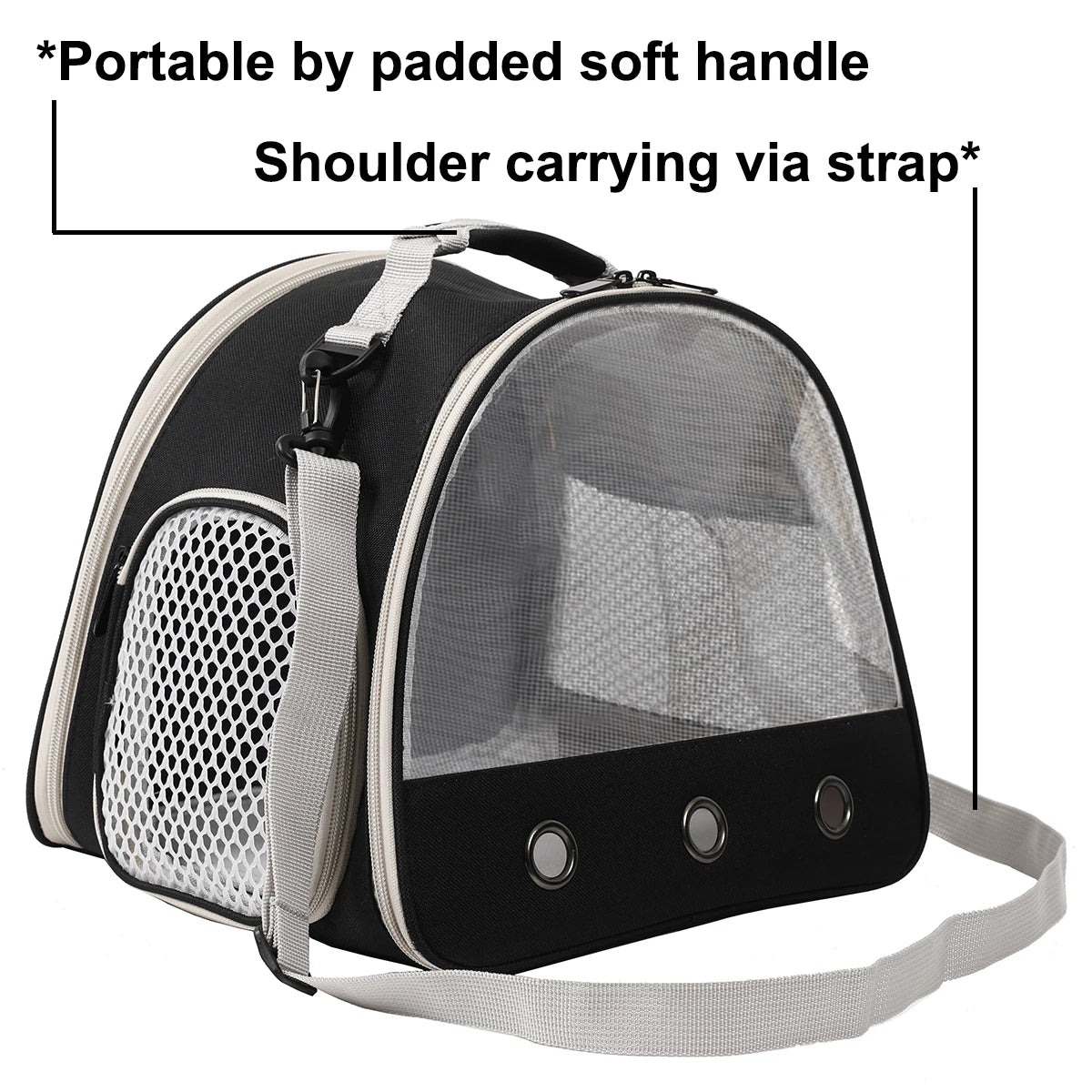 Eco-Friendly Portable Clear Transport Cage Reptile Travel Bag Small Pet Carrier