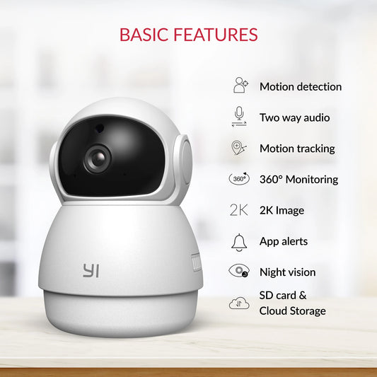 Eco-Friendly YI 2K Dome Wi-Fi Surveillance Camera Pan Tilt IP Smart Home Monitor Security Protection Auto Tracking Pet Camera