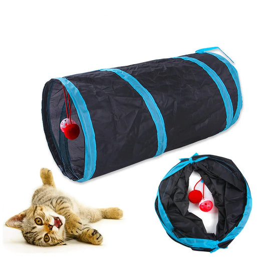 S T Pass Play Tunnel Foldable Cat Tunnel