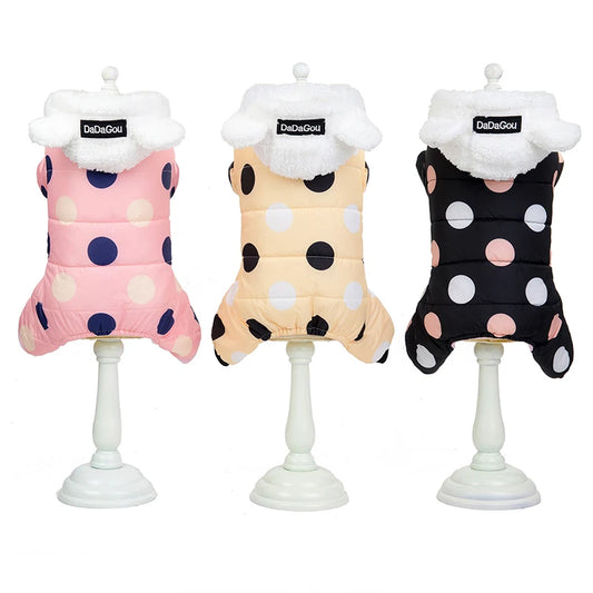 Eco-Friendly Winter Warm Thick Padded Coat Hooded Vest Costumes Pet Clothing