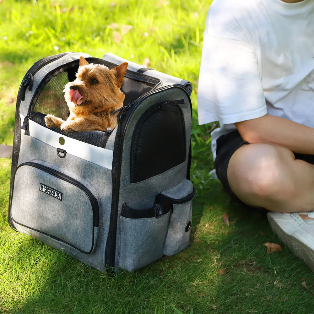 Eco-Friendly Double Shoulder Backpack Sturdy Frame Breathable Foldable Travel Set Pet Carrier