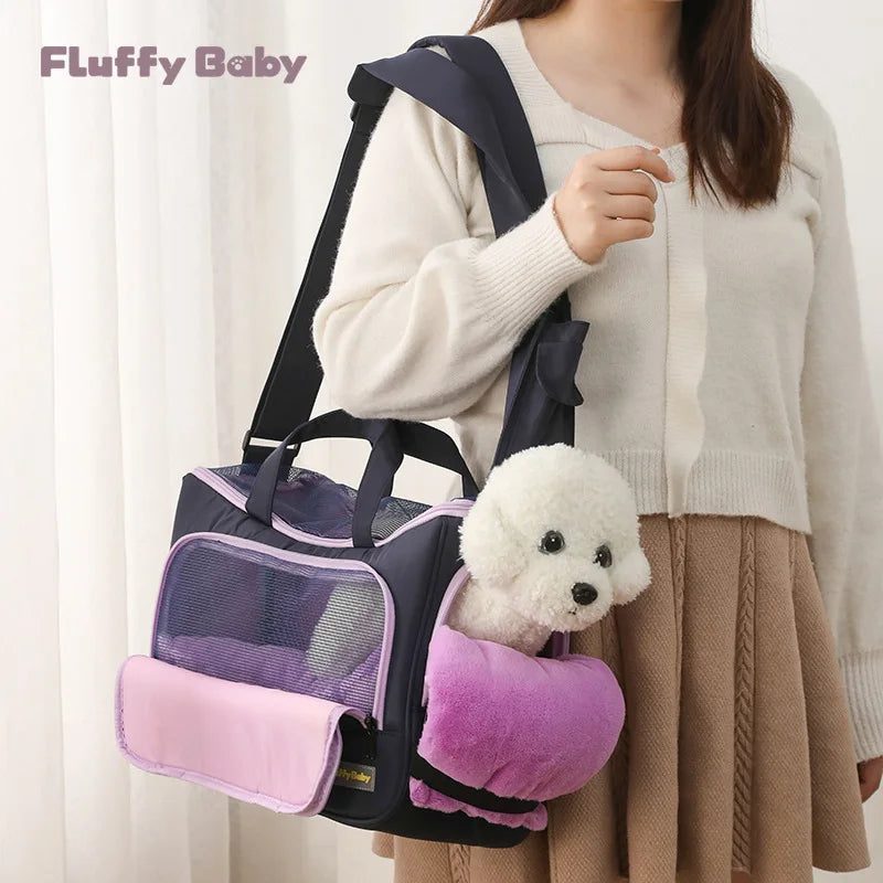 Eco-Friendly Travel Rectangular Crossbody Portable Adjustable Shoulder Strap Small Pet Carrier