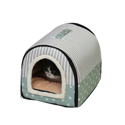 Eco-Friendly Four Seasons Universal Portable Printing Pet Litter Semi Enclosed Removable And Washable Villa Tent Pet House