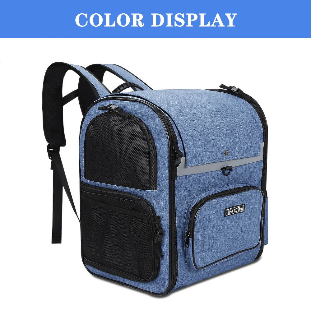 Eco-Friendly Double Shoulder Backpack Sturdy Frame Breathable Foldable Travel Set Pet Carrier