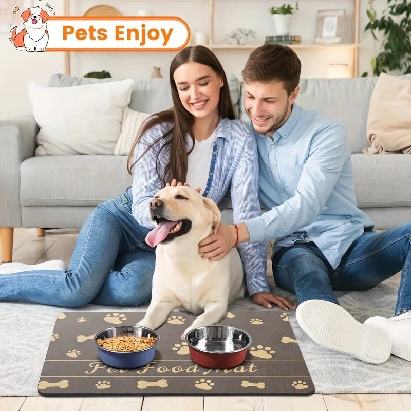 Eco-Friendly No Stains Quick Dry Absorbent Drinking Feeding Placemat Pet Feed Mat