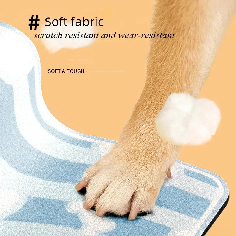 Eco-Friendly Absorbent Cute Food and Water Bowl Placemat No Stains Pet Feeding Mat