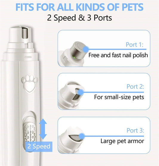 Coupe-ongles électrique Rechargeable pour animaux de compagnie, vitesse écologique, pour chat