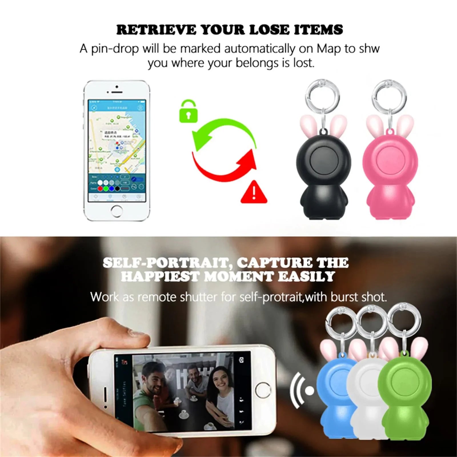 Φιλικό προς το περιβάλλον Mini Smart Locator Ασύρματο Bluetooth Anti Lost Alarm Sensor Συσκευή Pet GPS