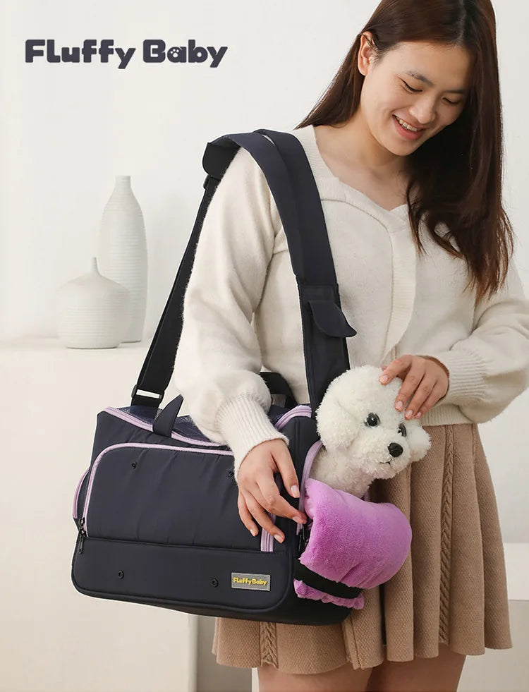 Eco-Friendly Travel Rectangular Crossbody Portable Adjustable Shoulder Strap Small Pet Carrier