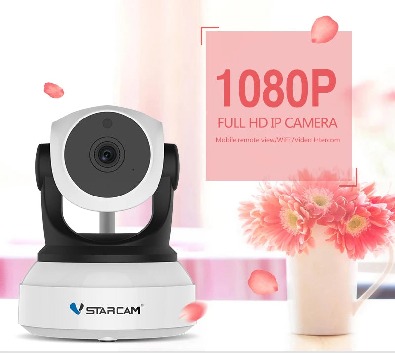 ידידותית לסביבה Vstarcam 1080P Wi-Fi IP מצלמת אבטחה 2MP מעקב אוטומטי פנימי HD ראיית לילה מצלמת מעקב אודיו דו כיוונית לחיות מחמד