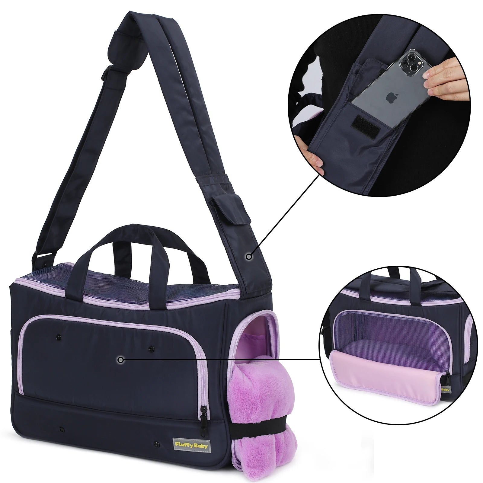 Eco-Friendly Travel Rectangular Crossbody Portable Adjustable Shoulder Strap Small Pet Carrier