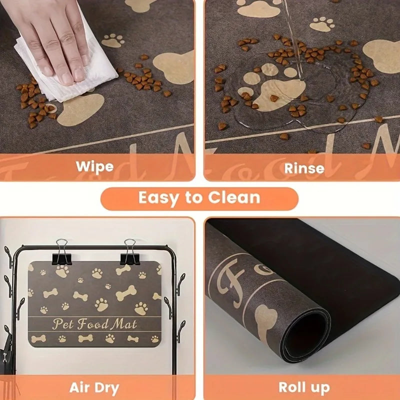 Eco-Friendly No Stains Quick Dry Absorbent Drinking Feeding Placemat Pet Feed Mat