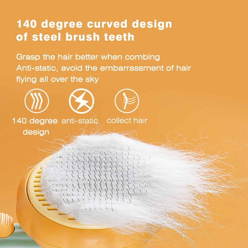 Eco-Friendly Grooming Cleaning Slicker Pumpkin Pet Brush