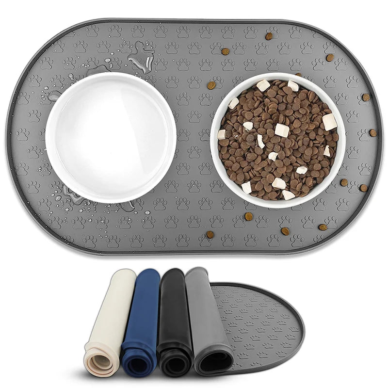 Eco-Friendly Simple Drinking Feed Easy to Clean Non-Slip Silicone Round Food Mat