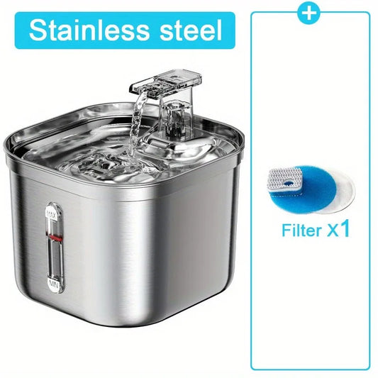 Eco-Friendly Stainless Steel Fountain With Water Mark Automatic Cats Water Dispenser Sensor Filter Ultra Quiet Pump Water Foutain Pet Feeder