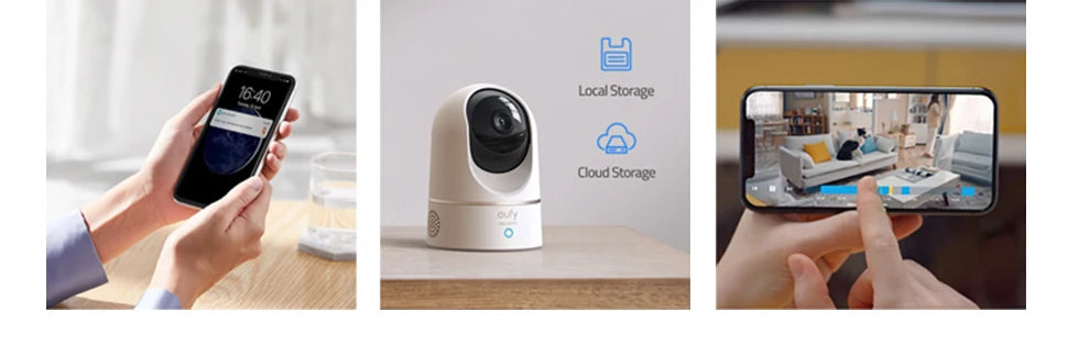 ידידותית לסביבה Eufy Security Solo Indoor C24 IP Wi-Fi 2K דו כיווני אודיו ראיית לילה מצלמת חיות מחמד