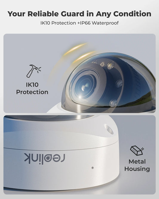 Eco-Friendly Reolink 4K 8MP Camera IK10 Security Protection 5X Optical Zoom Night Vision Waterproof Outdoor Dome Pet Camera