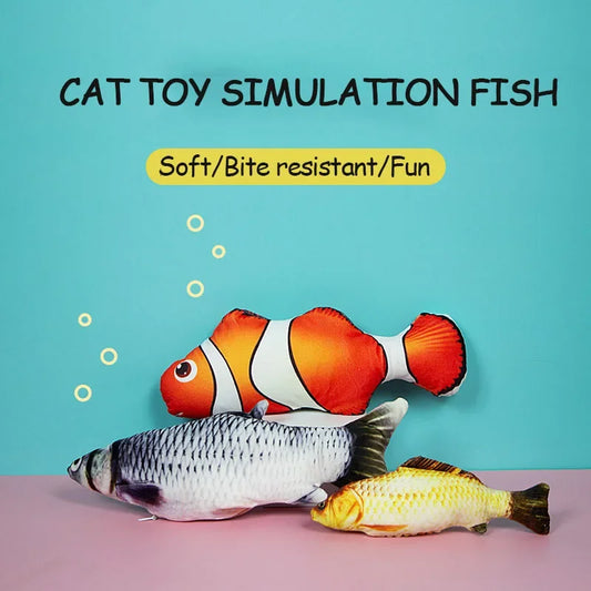 Eco-Friendly Plush 3D Fish Shape Cat Pet Toy