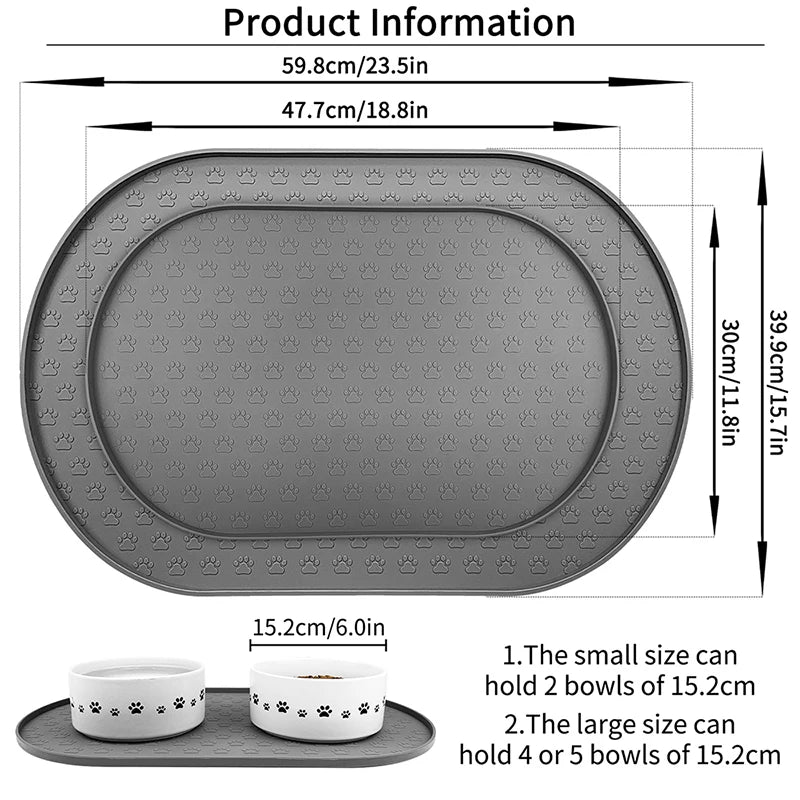 Eco-Friendly Simple Drinking Feed Easy to Clean Non-Slip Silicone Round Food Mat