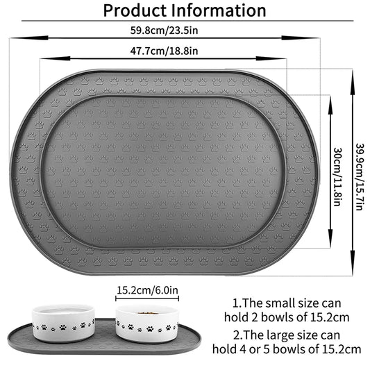 Eco-Friendly Simple Drinking Feed Easy to Clean Non-Slip Silicone Round Food Mat