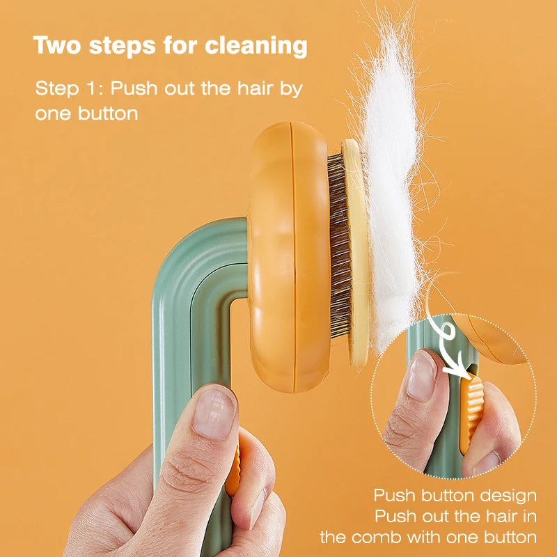 Eco-Friendly Grooming Cleaning Slicker Pumpkin Pet Brush