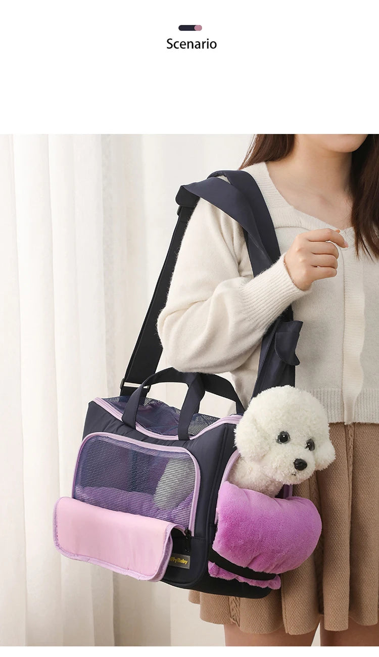 Eco-Friendly Travel Rectangular Crossbody Portable Adjustable Shoulder Strap Small Pet Carrier