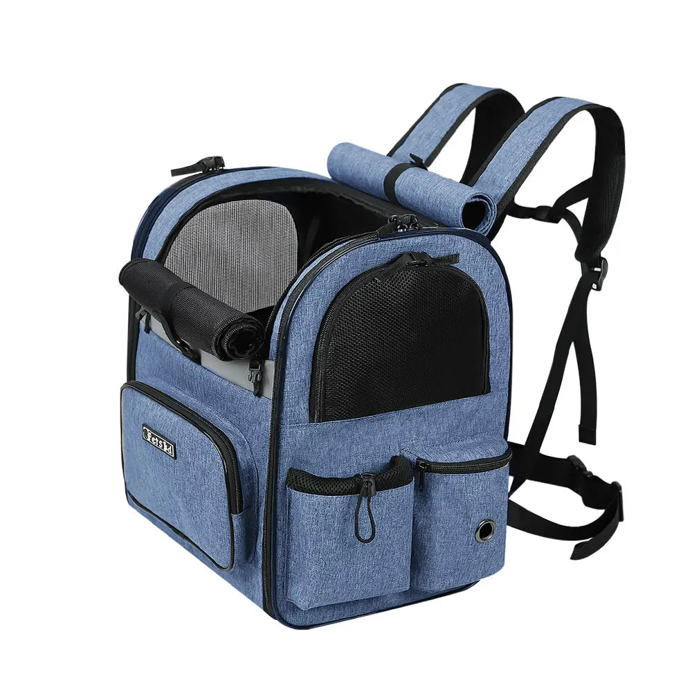 Eco-Friendly Double Shoulder Backpack Sturdy Frame Breathable Foldable Travel Set Pet Carrier