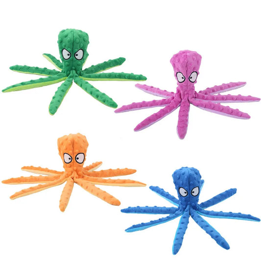 Cat Dog Voice Octopus Bite Resistant Interactive Teeth Cleaning Chew Toy