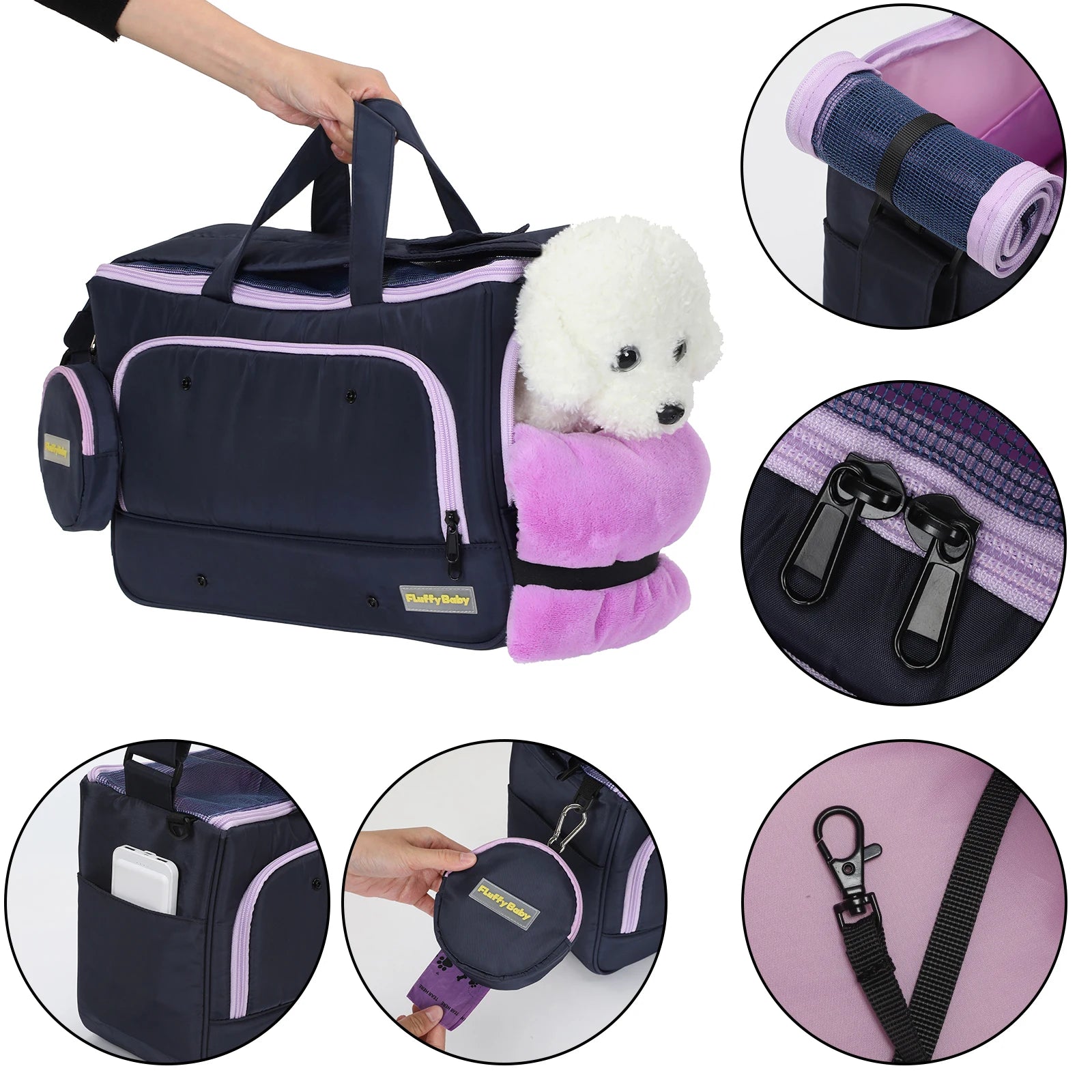 Eco-Friendly Travel Rectangular Crossbody Portable Adjustable Shoulder Strap Small Pet Carrier