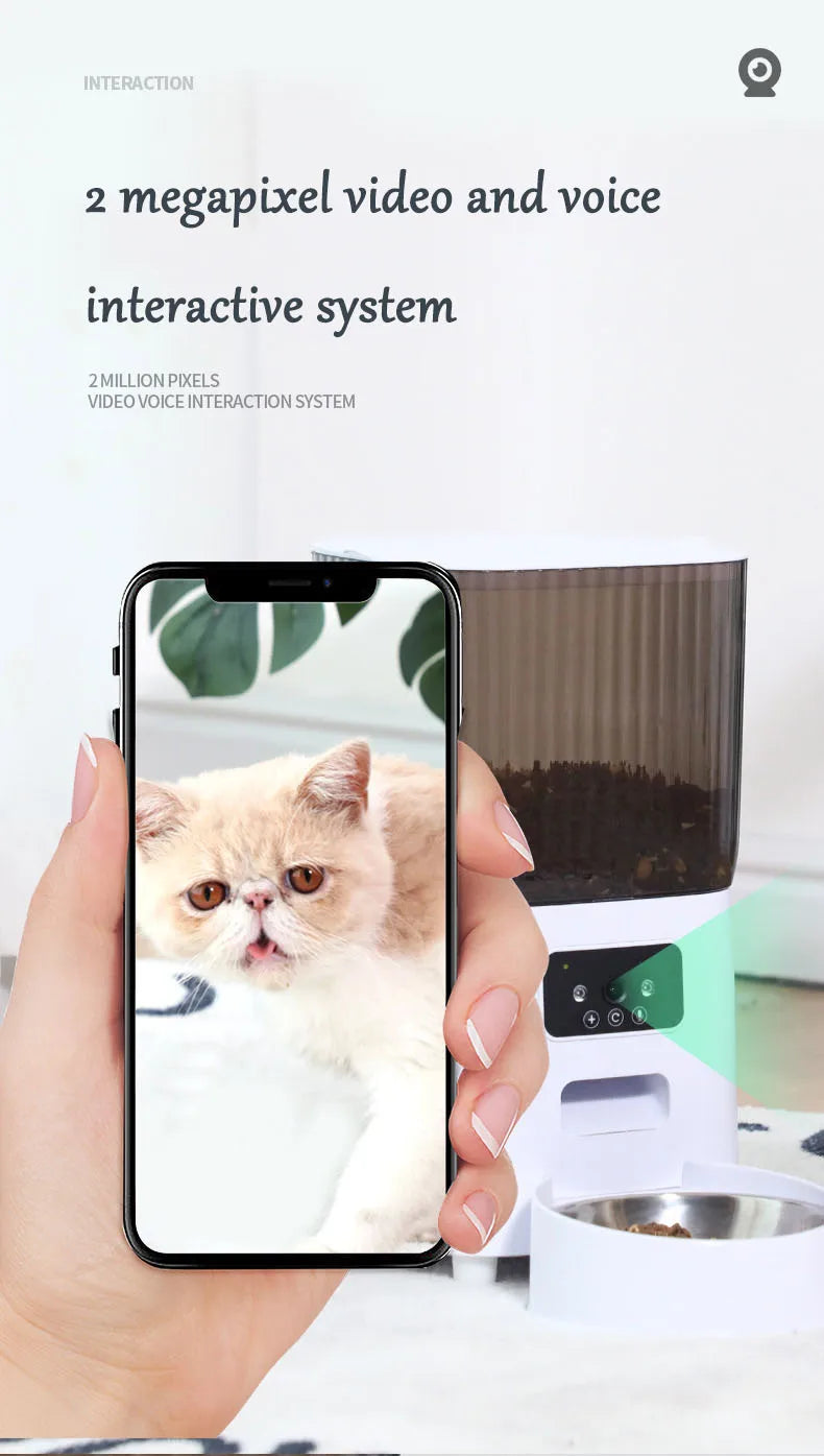 Miljøvenlig 5L automatisk automatisk dobbeltskål fjernbetjening Tidsindstillet kvantitativ skål maddispenser med kamera smart foder til kæledyr